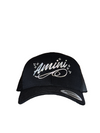 Black cap with 'Amini' branding on a white background